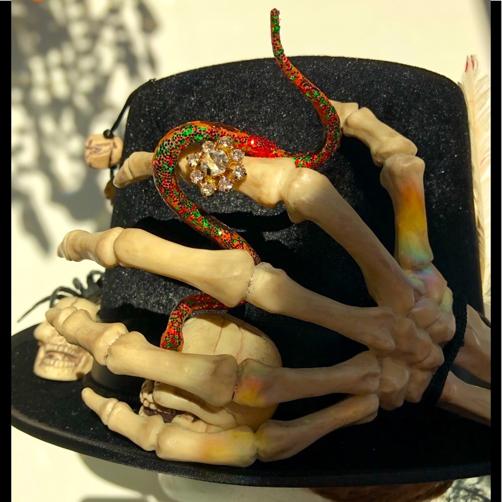Halloween Goth TOPHAT Mardi Gras masquerade costume Original Theater quality